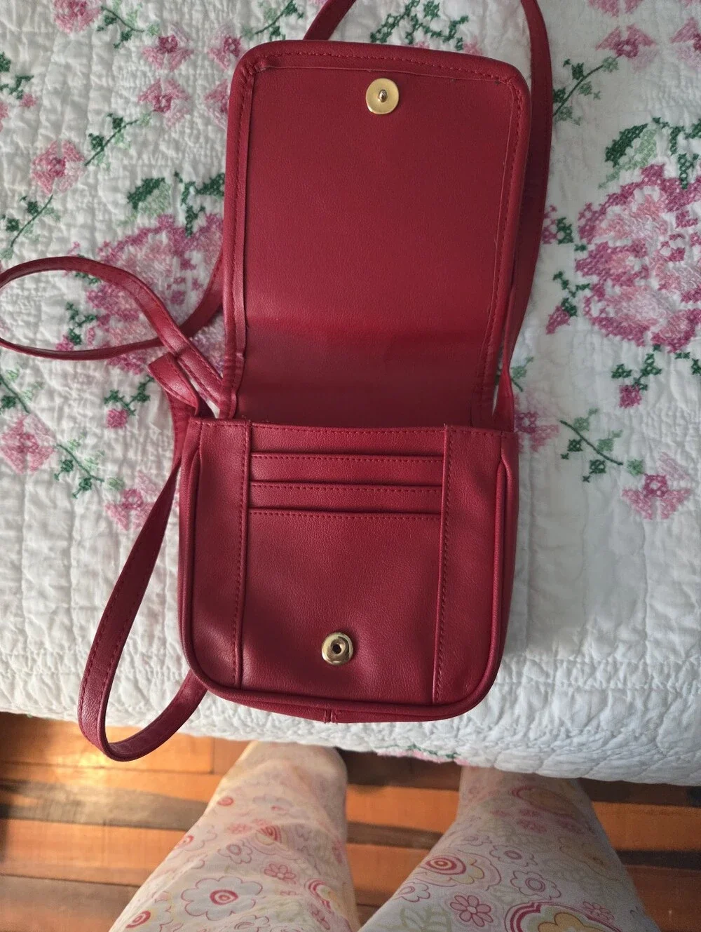 Red Leather Crossbody Bag